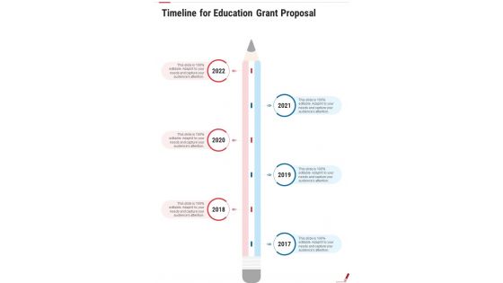 Timeline For Education Grant Proposal One Pager Sample Example Document