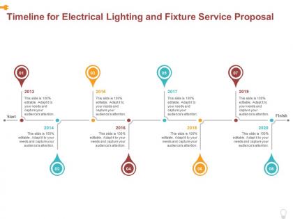 Timeline for electrical lighting and fixture service proposal ppt powerpoint presentation infographics styles