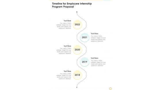 Timeline For Employee Internship Program Proposal One Pager Sample Example Document