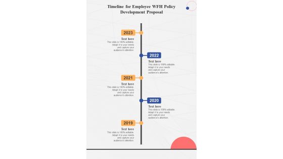 Timeline For Employee WFH Policy Development One Pager Sample Example Document