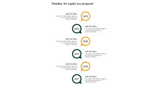 Timeline For Equity Tax Proposal One Pager Sample Example Document
