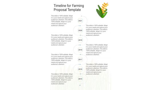 Timeline For Farming Proposal Template One Pager Sample Example Document