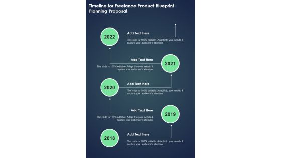 Timeline For Freelance Product Blueprint Planning Proposal One Pager Sample Example Document