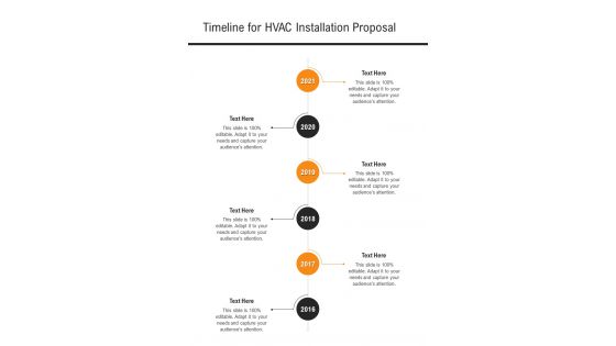 Timeline For HVAC Installation Proposal One Pager Sample Example Document