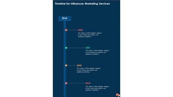 Timeline For Influencer Marketing Services One Pager Sample Example Document