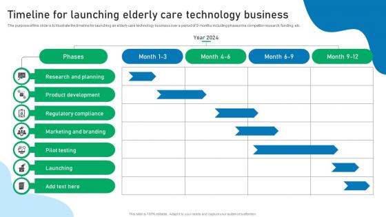 Timeline For Launching Elderly Care Technology Business