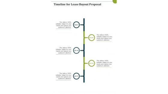 Timeline For Lease Buyout Proposal One Pager Sample Example Document
