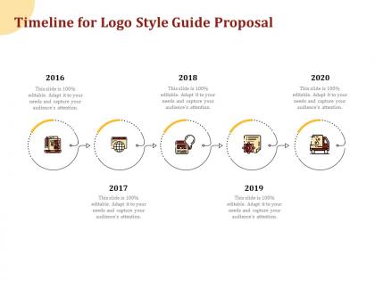 Timeline for logo style guide proposal ppt powerpoint presentation icon guide