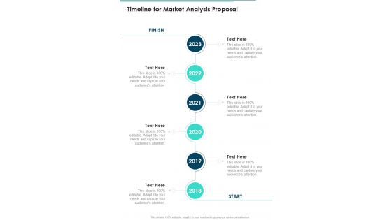 Timeline For Market Analysis Proposal One Pager Sample Example Document