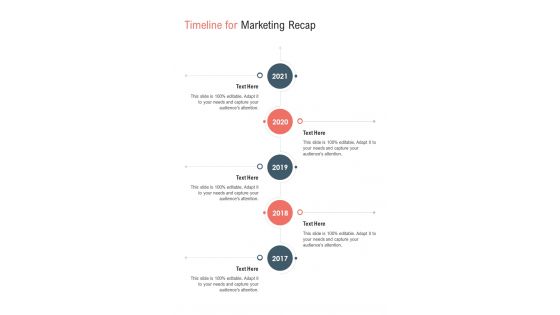 Timeline For Marketing Recap One Pager Sample Example Document