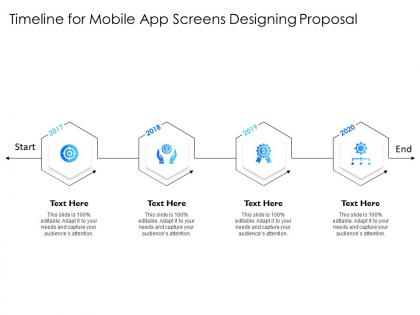 Timeline for mobile app screens designing proposal editable ppt powerpoint presentation files