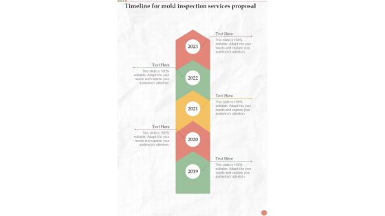 Timeline For Mold Inspection Services Proposal One Pager Sample Example Document