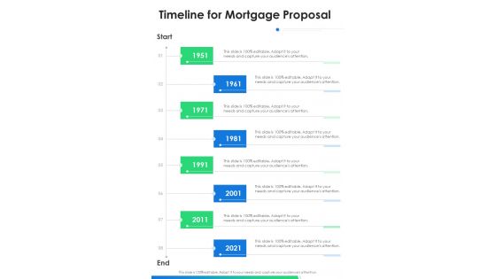 Timeline For Mortgage Proposal One Pager Sample Example Document