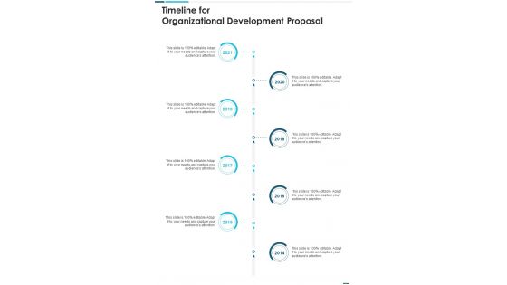 Timeline For Organizational Development Proposal One Pager Sample Example Document