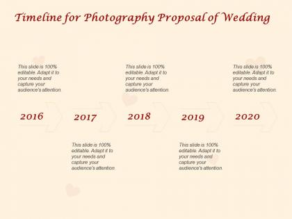 Timeline for photography proposal of wedding ppt powerpoint presentation gallery