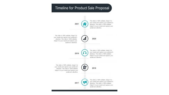 Timeline For Product Sale Proposal One Pager Sample Example Document