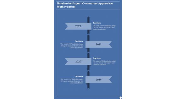 Timeline For Project Contractual Apprentice Work Proposal One Pager Sample Example Document