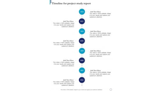 Timeline For Project Study Report One Pager Sample Example Document