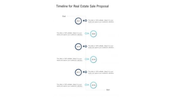 Timeline For Real Estate Sale Proposal One Pager Sample Example Document