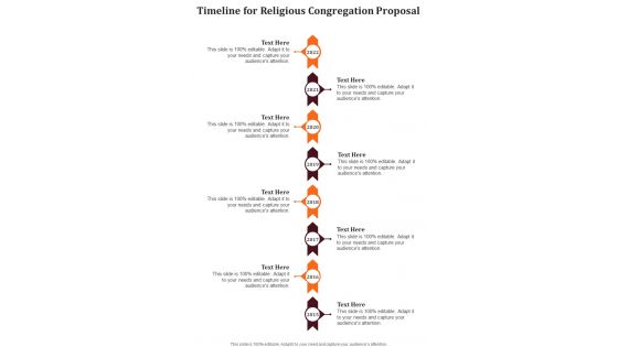 Timeline For Religious Congregation Proposal One Pager Sample Example Document