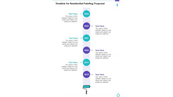 Timeline For Residential Painting Proposal One Pager Sample Example Document