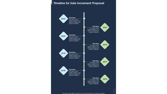 Timeline For Sale Increment Proposal One Pager Sample Example Document
