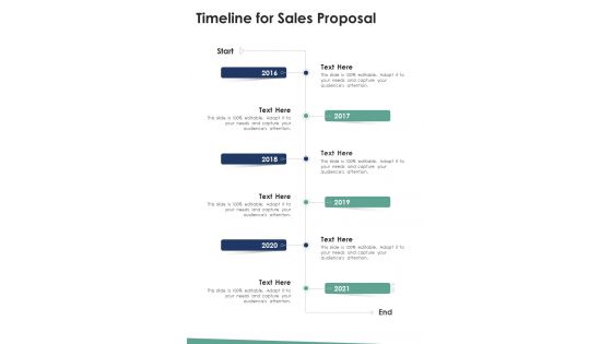 Timeline For Sales Proposal One Pager Sample Example Document