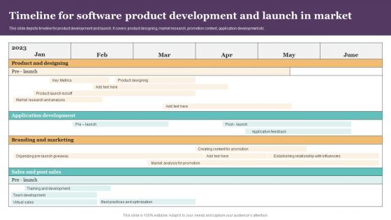 Timeline For Software Product Introduction To Product Planning And Development Strategy SS