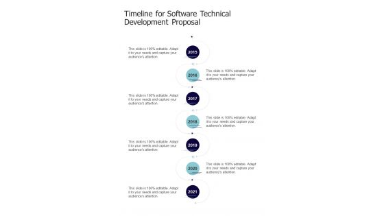 Timeline For Software Technical Development Proposal One Pager Sample Example Document