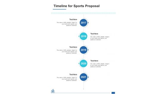 Timeline For Sports Proposal One Pager Sample Example Document
