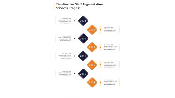 Timeline For Staff Augmentation Services Proposal One Pager Sample Example Document