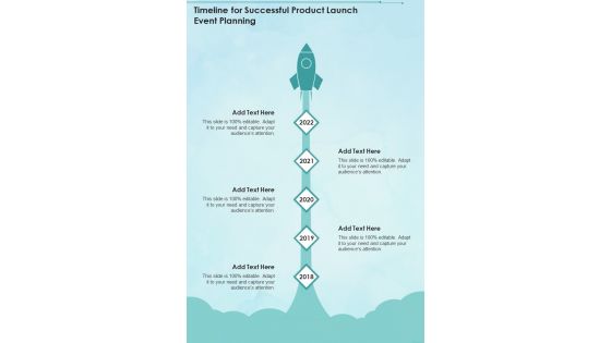 Timeline For Successful Product Launch Event Planning One Pager Sample Example Document