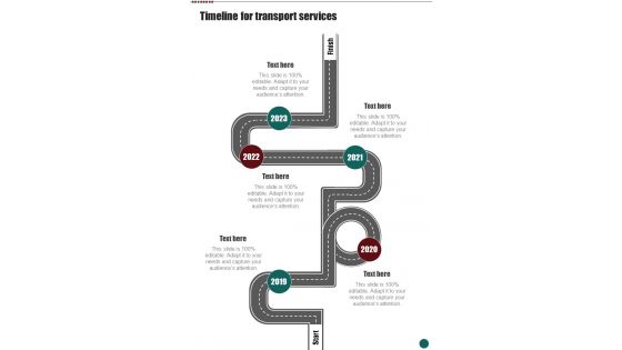 Timeline For Transport Services Business Proposal For Transport One Pager Sample Example Document