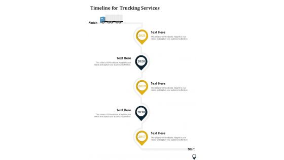 Timeline For Trucking Services One Pager Sample Example Document