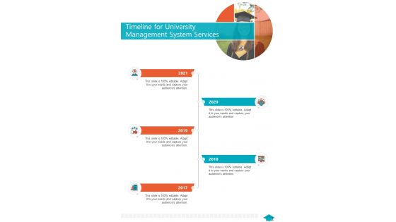 Timeline For University Management System Services One Pager Sample Example Document