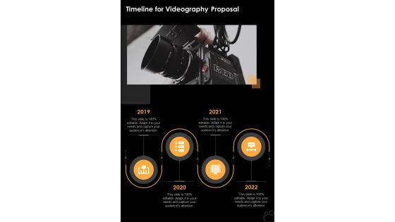 Timeline For Videography Proposal One Pager Sample Example Document