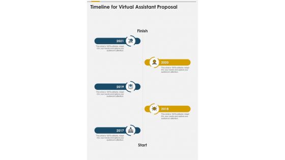 Timeline For Virtual Assistant Proposal One Pager Sample Example Document