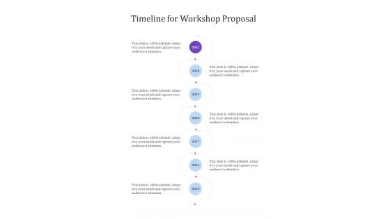Timeline For Workshop Proposal One Pager Sample Example Document