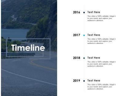 Timeline four year process c118 ppt powerpoint presentation file template