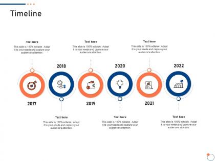 Timeline investor pitch deck for startup fundraising ppt slides designs
