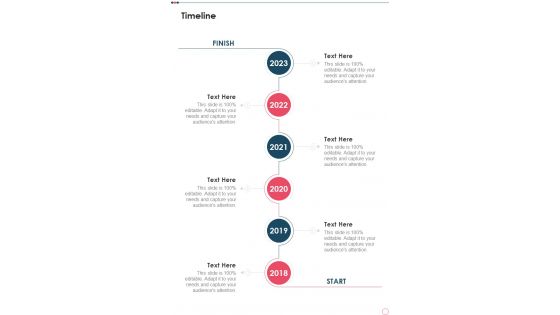 Timeline Management Consulting Proposal One Pager Sample Example Document