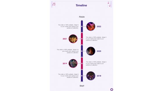 Timeline Musicians Event Proposal One Pager Sample Example Document