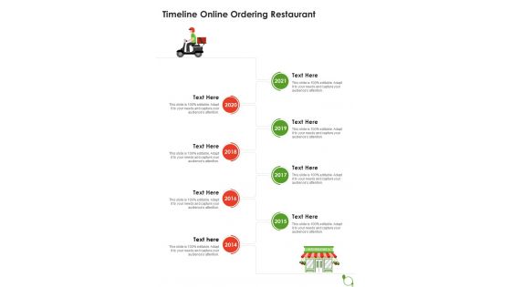 Timeline Online Ordering Restaurant One Pager Sample Example Document