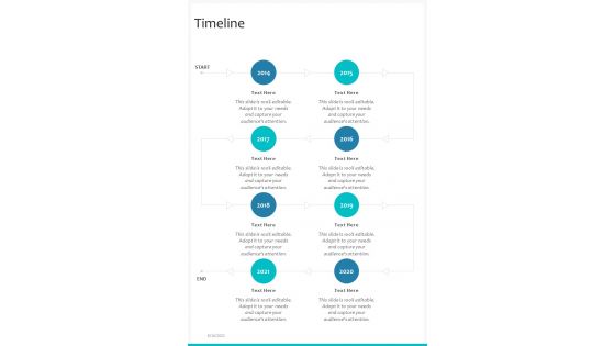 Timeline Partnership Proposal One Pager Sample Example Document
