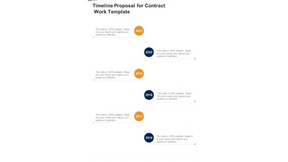 Timeline Proposal For Contract Work Template One Pager Sample Example Document
