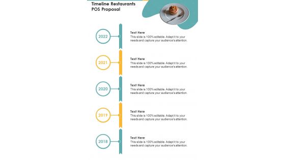 Timeline Restaurants POS Proposal One Pager Sample Example Document
