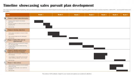 Timeline Showcasing Sales Pursuit Plan Development