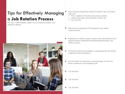 Tips for effectively managing a job rotation process