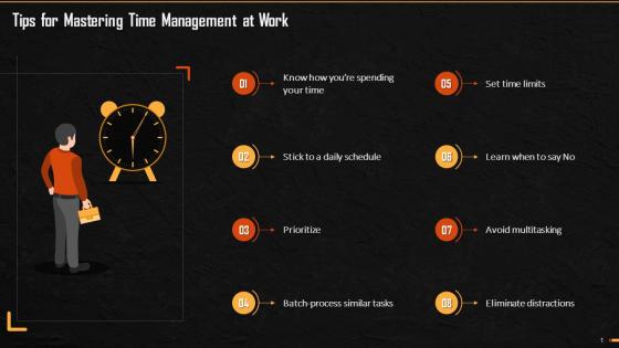 Tips For Mastering Time Management At Work Training Ppt
