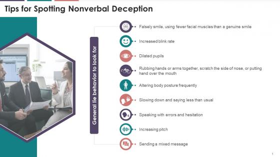Tips For Spotting Nonverbal Deception Training Ppt